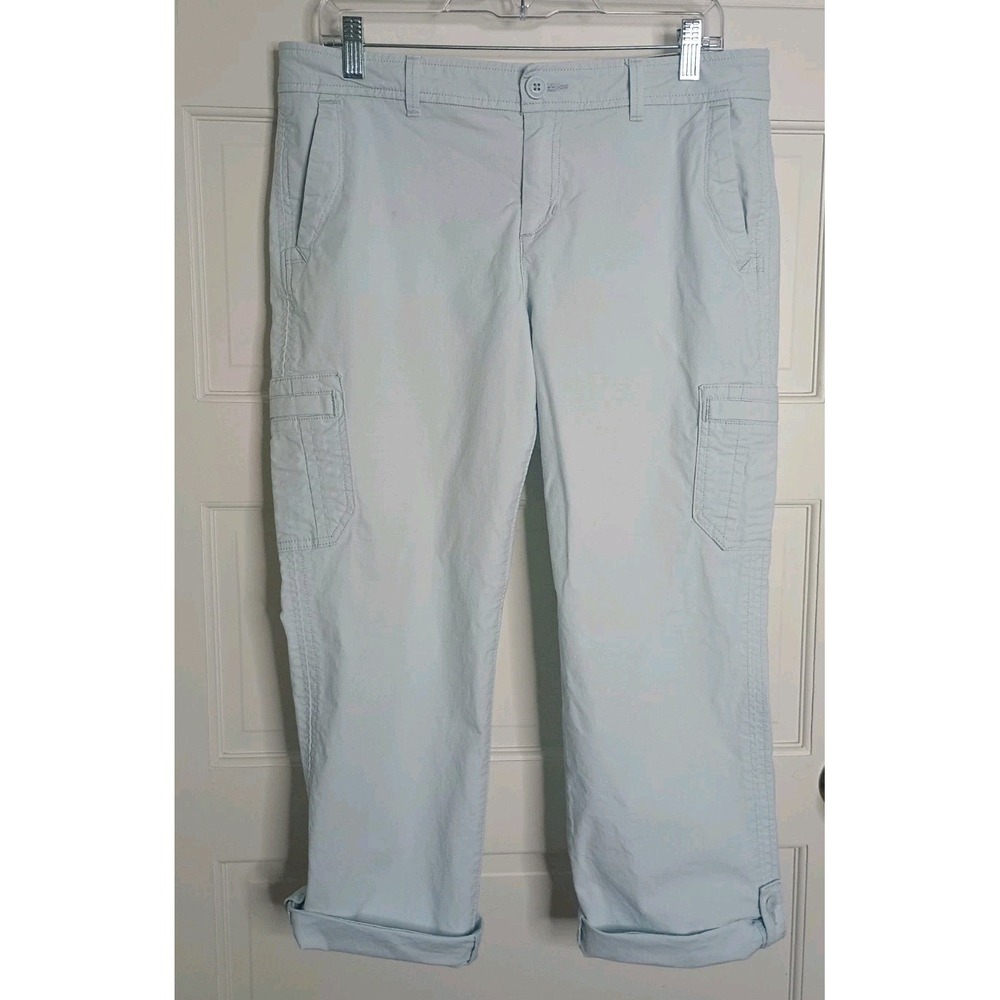 Eddie Bauer Women's Ripstop Cargo Roll Tab Hiking Pants Size 10 Light Blue Camp - Picture 16 of 16